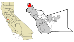Location of Berkeley in Alameda County, California.