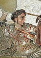 Pompei'de bulunan, Büyük İskender'in Pers hükümdarı III. Darius ile yaptığı İsos Savaşı'nı temsil eden mozaikten bir kesit
