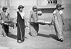 Indian women training for Air Raid Precautions (ARP) duties in Bombay in 1942