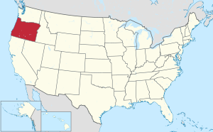 Oregon ایله بیرلشمیش ایالتلرین نقشه‌سی