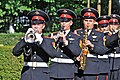 The cadets of the college military band in Bern. (marching band formation)