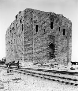The Lion Tower in Tripoli, an important example of 15th-century Lebanese architecture, as photographed by the American Colony of Jerusalem photographic division shortly after 1900