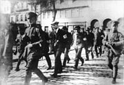Riot police fighting strikers during the March Action of 1921, in Eisleben.