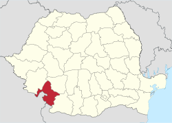 رومانیہ کا انتظامی نقشہمع Mehedinți county highlighted