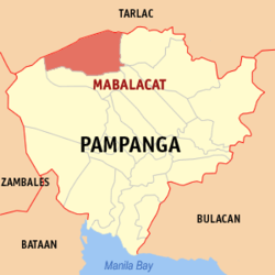 Mapa ning Pampanga ampong Mabalacat ilage