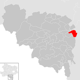 Poloha obce Pitten v okrese Neunkirchen (klikacia mapa)