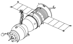 A diagram of the Soyuz 7K-ST, or "Soyuz-T", spacecraft