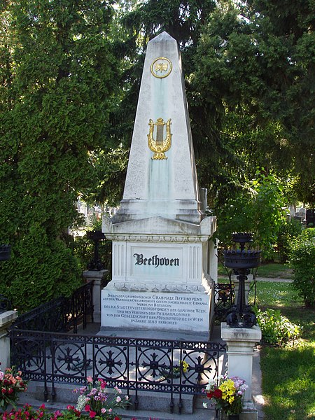 Tombe de Beethoven. Zentralfriedhof de Vienne.
