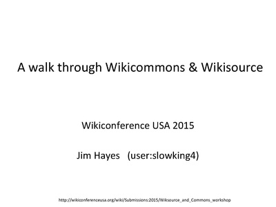 Presentation "A walk through Wikicommons and Wikisource" (PDF)