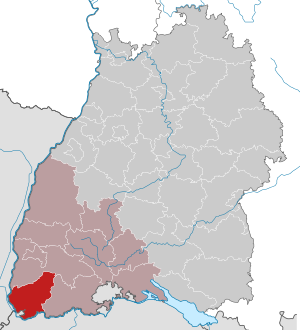 Li position de Subdistrict Lörrach in Baden-Württemberg