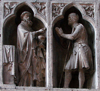 The Communion of the Knight, on the reverse of west façade