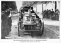 Léon Serpollet en la prueba París-Berlín de 1901 (abandono)