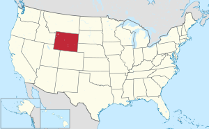 Wyoming ایله بیرلشمیش ایالتلرین نقشه‌سی