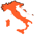O Reino da Itália atingiu sua maior extensão em 1943, durante a Segunda Guerra Mundial, com a anexação de territórios da França e da Iugoslávia. Os territórios anexados por este último são a área que constitui a província de Liubliana, a área fundida com a província de Fiume e as áreas que constituem o Governorado da Dalmácia.