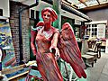 Glasgow. The Barras. Modern sculpture of angel.