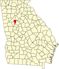 クレイトン郡の位置を示したジョージア州の地図