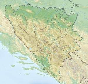 Motajica na zemljovidu Bosne i Hercegovine