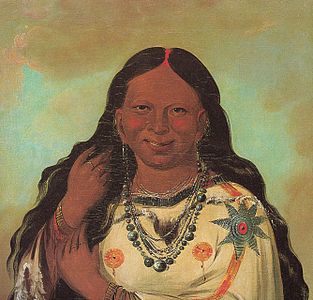 Kei-a-gis-gis, a Plains Ojibwe woman, painted by George Catlin