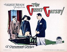 A lobby card advertising the lost 1926 Gatsby film version