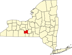 Karte von Schuyler County innerhalb von New York