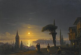 Tháp Galata dưới ánh trăng (1845)