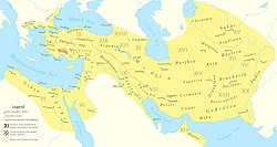 شاهنشاهی ایران در بزرگ‌ترین اندازه خویش در ۵۰۰ پیش از میلاد زیر فرمان خشایارشا بزرگ[۲][۳][۴][۵] محمد رضا شاه پهلوی