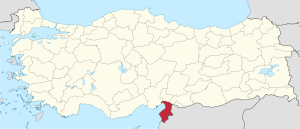 Lokasyon ng Lalawigan ng Hatay sa Turkiya