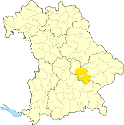 Zemský okres Dingolfing-Landau na mapě Bavorska