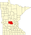 State map highlighting Stearns County