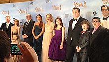 Cast photo on the red carpet outside the Golden Globe Awards