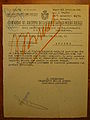 Documento attestante la presenza nella caserma Vittoria del Comando del VI Gruppo di legioni CC reali - anno 1921