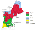 Image 51Largest self-reported ancestry groups in New England. Americans of Irish descent form a plurality in most of Massachusetts, while Americans of English descent form a plurality in much of the central parts of Vermont and New Hampshire as well as nearly all of Maine. (from New England)