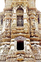 Detail of the Jain Kirti Stambha tower, Chittor Fort