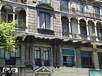 The loggia of the Edificio La Inmobiliaria in Buenos Aires, Argentina