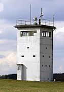 A Führungsstelle or Kommandoturm, a tower 6 m (20 ft) high that doubled as observation tower and command centre[citation needed]