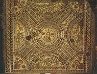 Room 49 - Hinton St Mary Mosaic với khuôn mặt của Chúa Kitô ở chính giữa, từ Dorset, miền nam nước Anh, thế kỷ thứ 4 sau Công nguyên