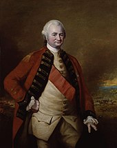 A oil-on-canvas portrait of Robert Clive painted by Nathaniel Dance in 1773. The portrait shows Clive wearing the Order of the Bath with a battle in progress behind him, probably intended to be Plassey