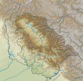 Map showing the location of Dachigam National Park, Srinagar