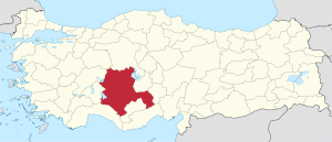 Lokasyon ng Lalawigan ng Konya sa Turkiya