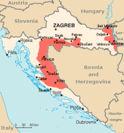 Samorazglašena Srbska republika Krajina leta 1991
