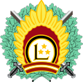 Emblem of the Latvian National Armed Forces including the sun with 17 rays and three stars