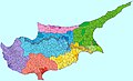 Municipalities and communities map of Cyprus