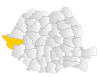 Map of Romania highlighting Timiş County