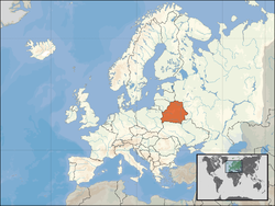  Map caption के लोकेशन (संतरा रंग में) यूरोप (सफेद) में  –  [संकेत]