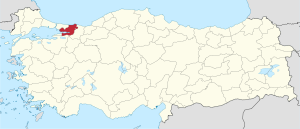 Location of قوجاائلی Province in Turkey