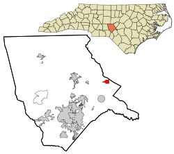 Location in Moore County and the state of North Carolina.