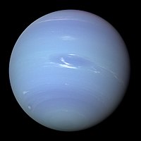 Neptunus, soos waargeneem deur die Voyager-wenteltuig op 16 en 17 Augustus 1989.