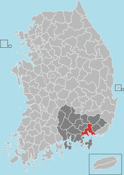 Čchangwon na mapě