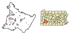 Location of Irwin in Westmoreland County, Pennsylvania.