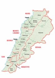 Distretto di Hasbaya – Mappa